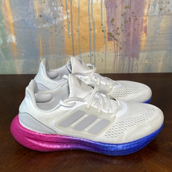 Adidas PureBoost 22 Ultra Hu LowWhite Lucid Blue Gradient HQ8585 shoes Men 7.5